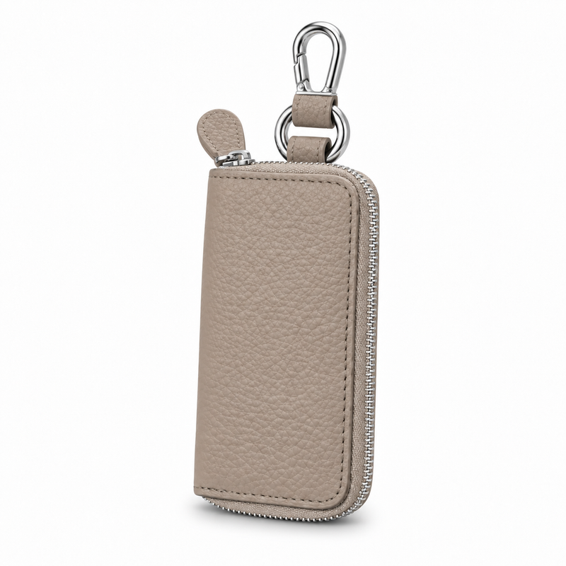Pebbled Leather Zip-Around Key Pouch-3