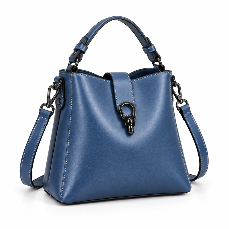 Elegant Blue Structured Crossbody Shoulder Handbag-1