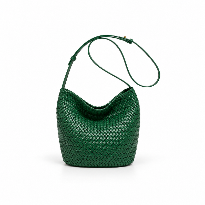 Emerald Woven Slouchy Shoulder Hobo Bag-4