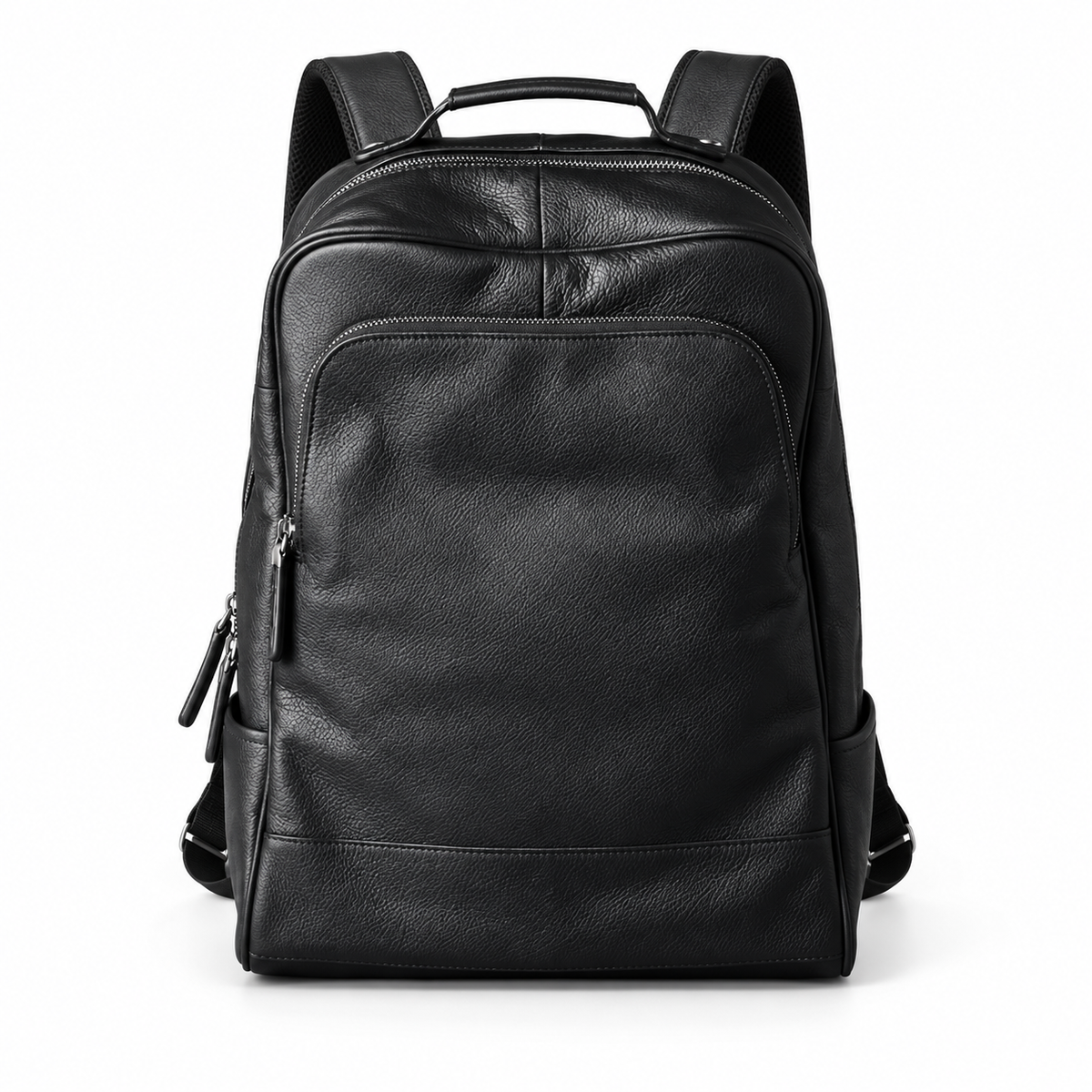 Classic Black Textured Everyday Travel Backpack-4