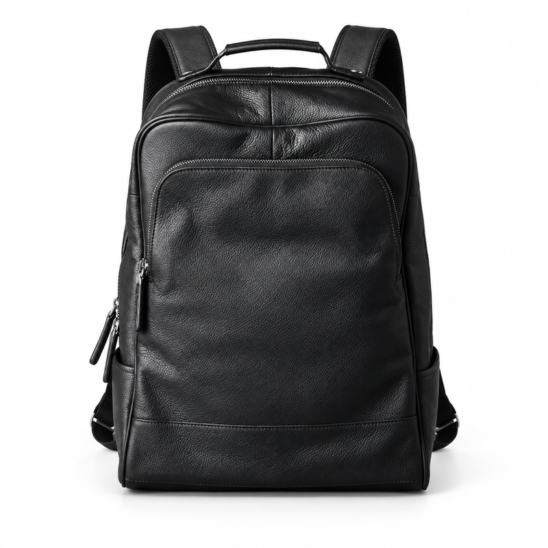 Classic Black Textured Everyday Travel Backpack-4