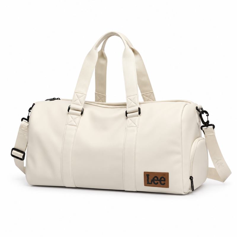 Ivory Leather Duffel Bag For Travel-3