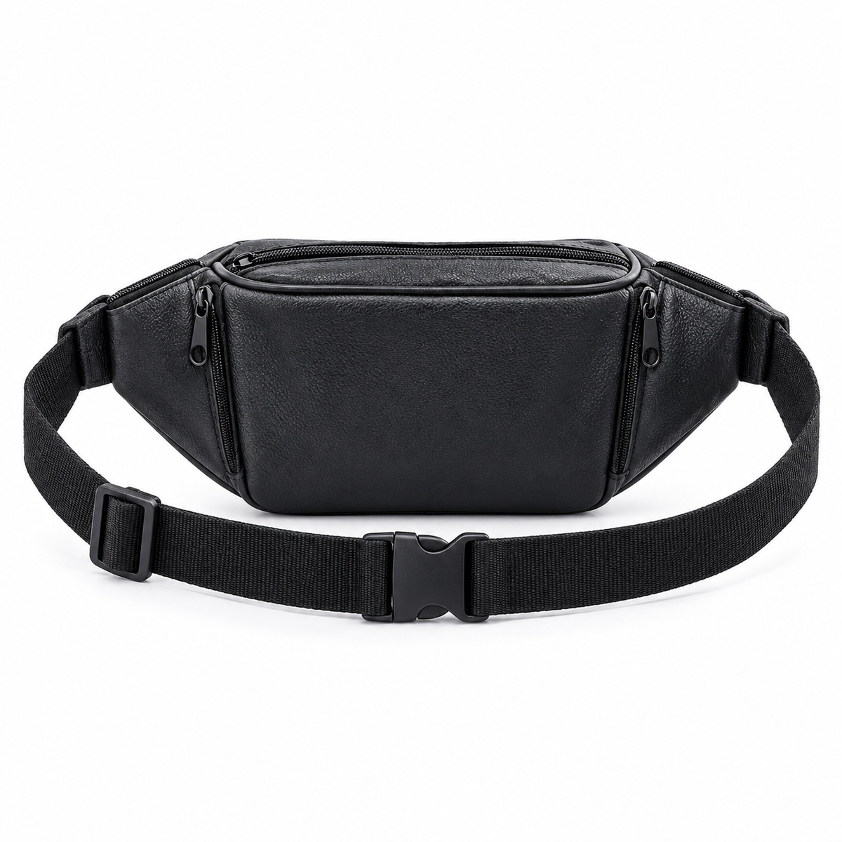 Black Multi Pocket Adjustable Waist Bag-3