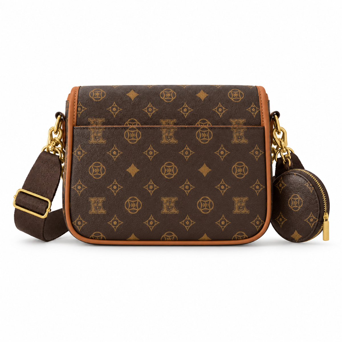 Brown Monogram Chain Crossbody Shoulder Bag-2