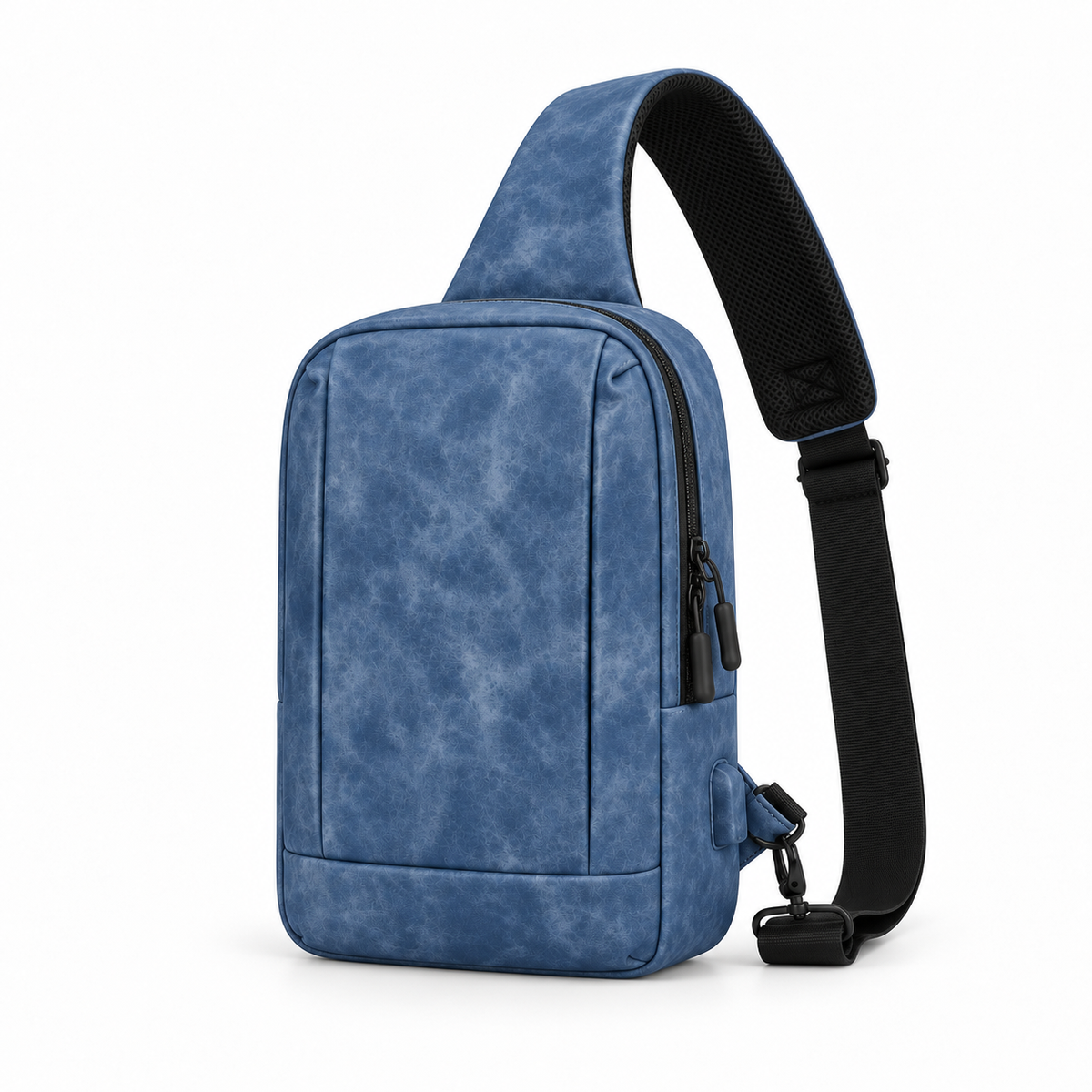 Blue Vintage Style Crossbody Sling Bag-3