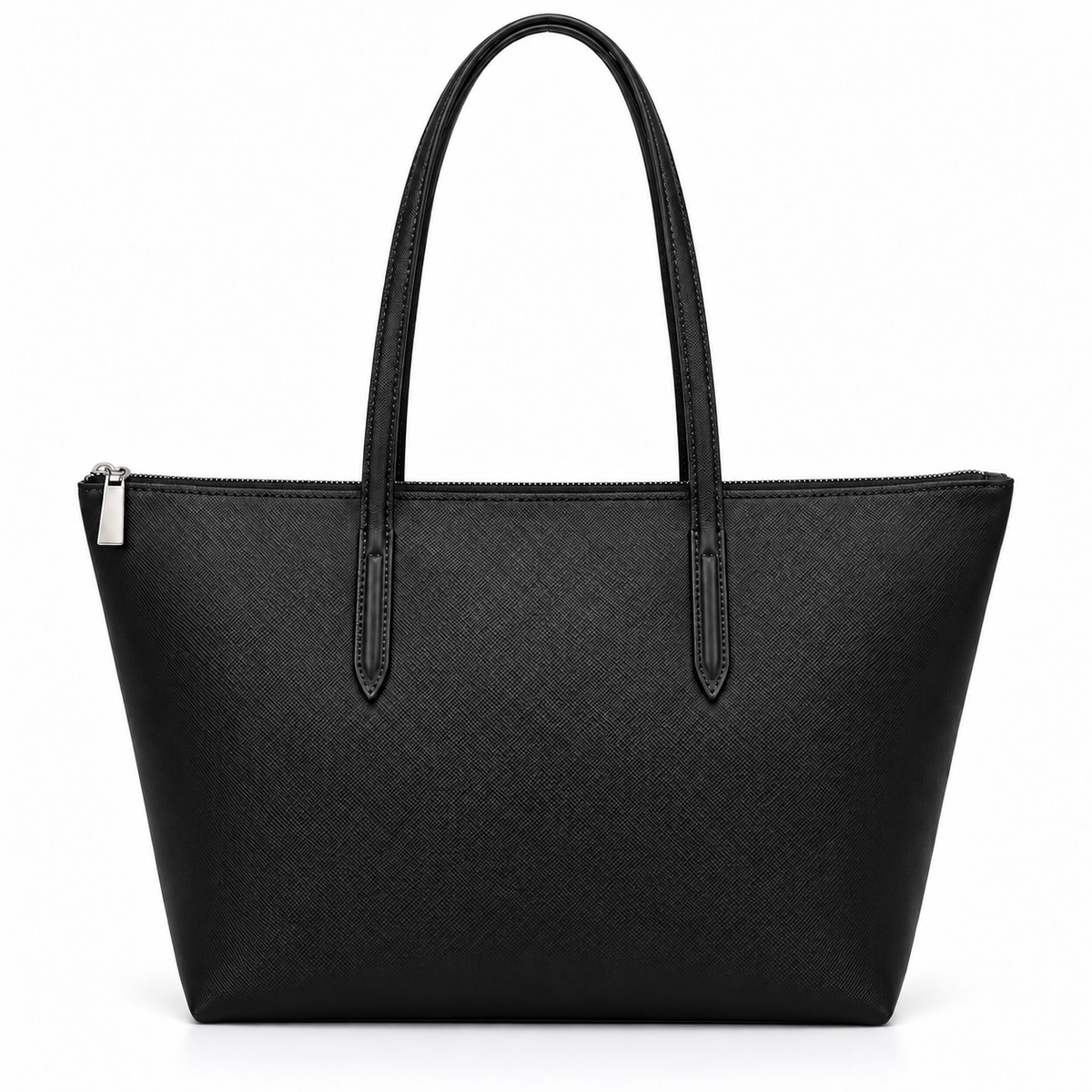 Black Leather And Canvas Tote Bag