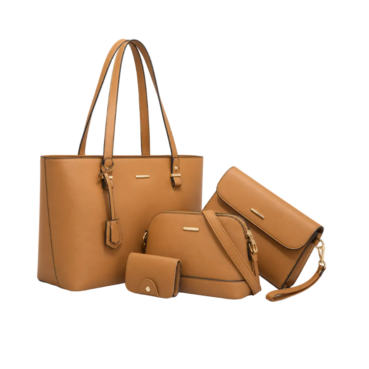 Elegant Camel Four Piece Handbag Set-1