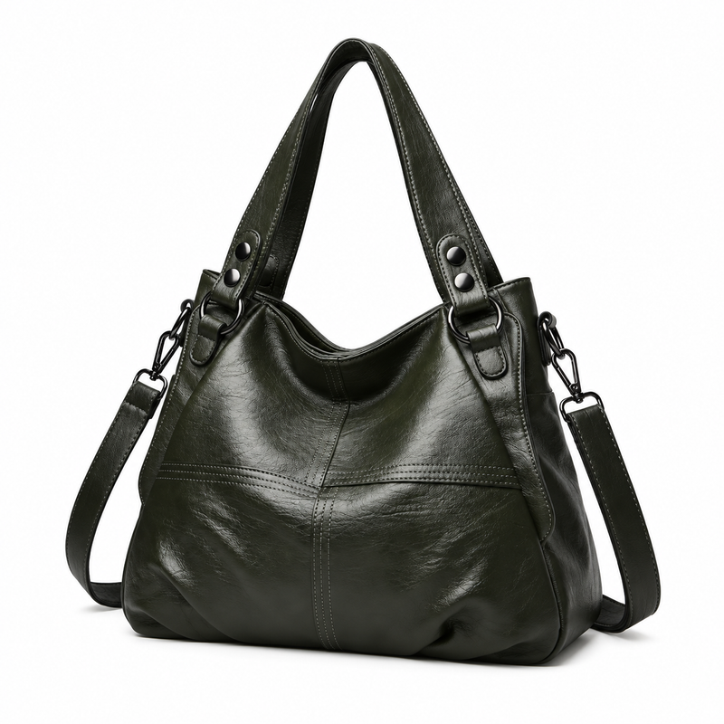Dark Olive Slouchy Shoulder Crossbody Handbag-3