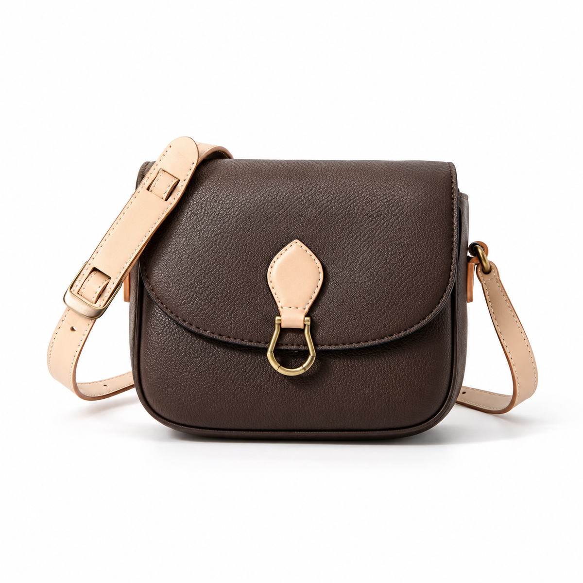 Vintage Brown Saddle Crossbody Satchel Bag