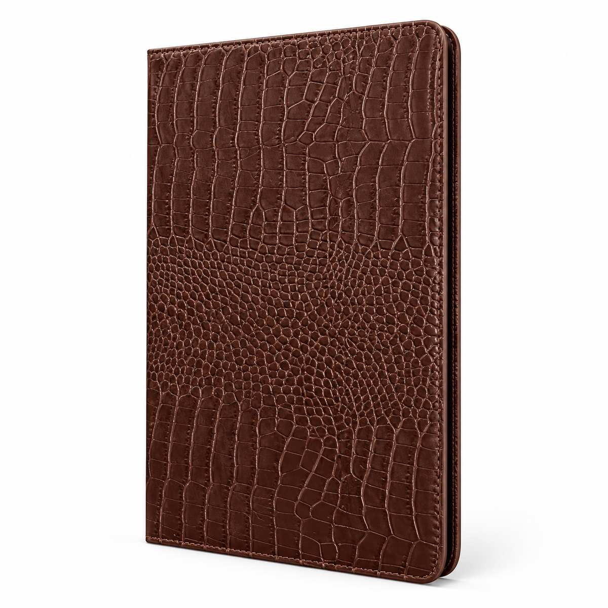 Brown Crocodile Embossed Tablet Folio Case-3