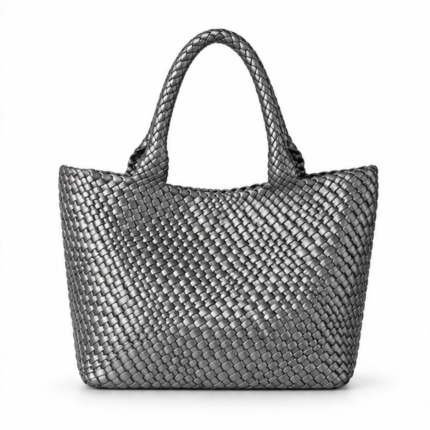 Metallic Woven Everyday Carry Tote Bag-4