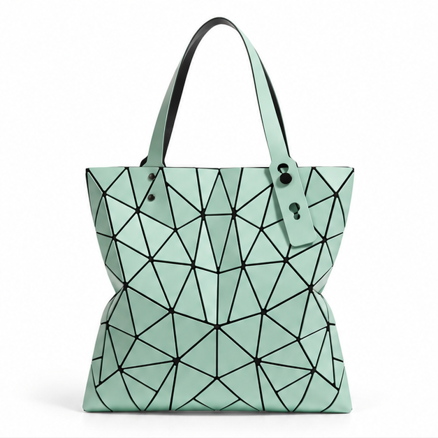 Geometric Mint Faceted Everyday Tote Bag-4