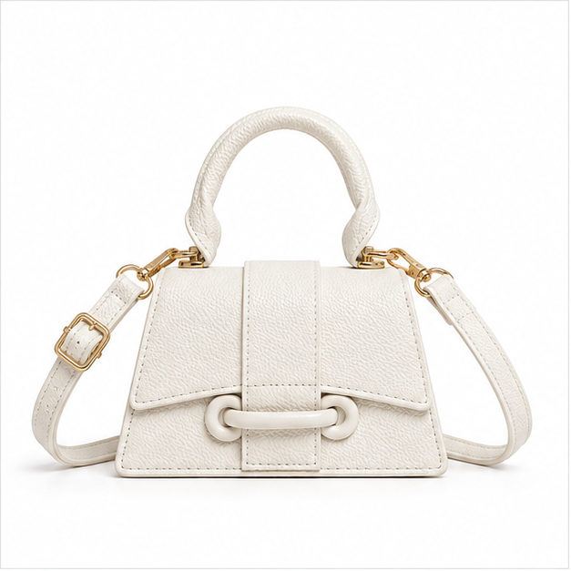 Elegant White Mini Crossbody Handbag Purse-4