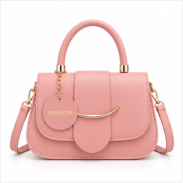 Elegant Pink Structured Top Handle Handbag-2