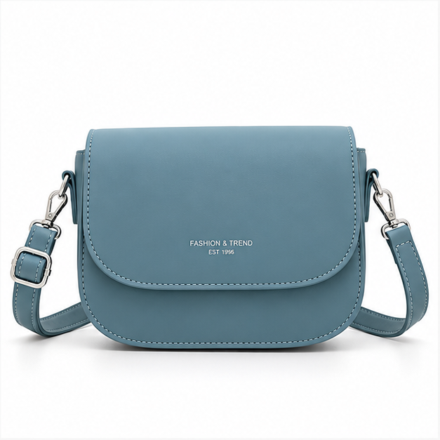 Elegant Blue Saddle Crossbody Shoulder Bag-4