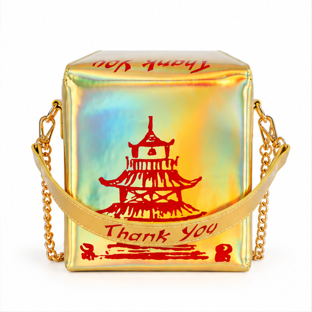 Holographic Thank You Pagoda Crossbody Bag-5