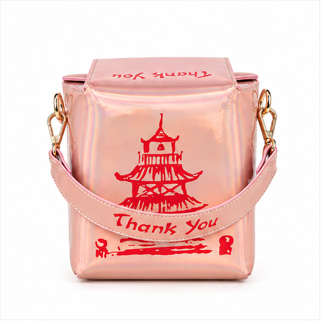 Champagne Iridescent Thank You Crossbody Bag-5