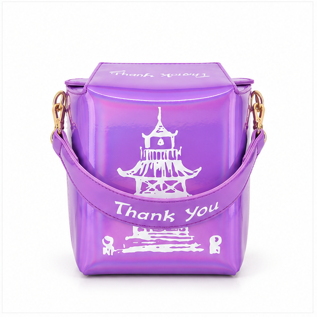 Iridescent Purple Thank You Shoulder Bag-5