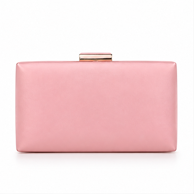 Elegant Pink Rectangular Evening Clutch Bag-4