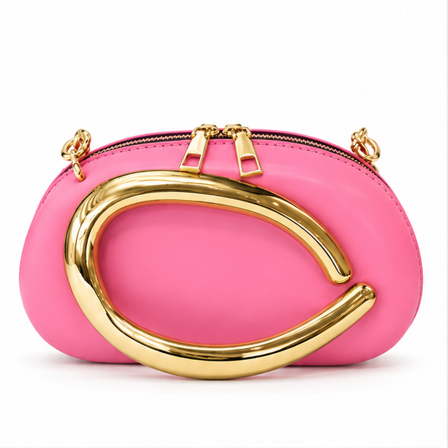 Pink Gold Accent Mini Clutch Bag-4