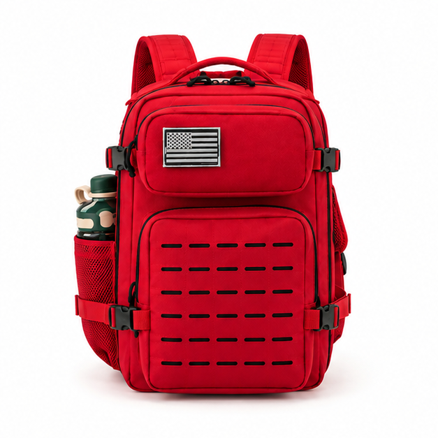 Red Tactical Multi-Compartment Outdoor Backpack-4
