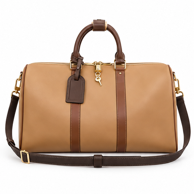 Camel Luxury Travel Duffel Shoulder Bag-4
