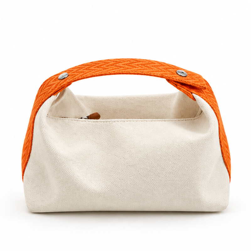 Orange Strap Casual Canvas Handbag Tote-4