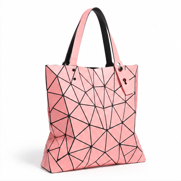 Geometric Mosaic Pink Everyday Tote Bag-1