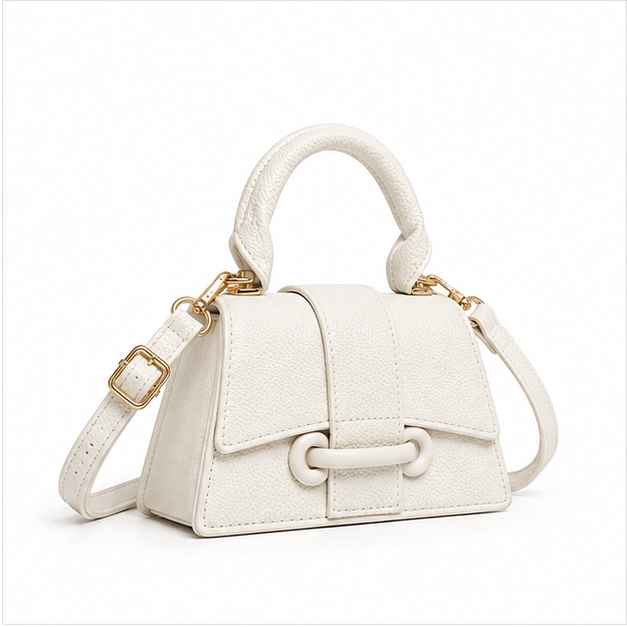 Elegant White Mini Crossbody Handbag Purse-1