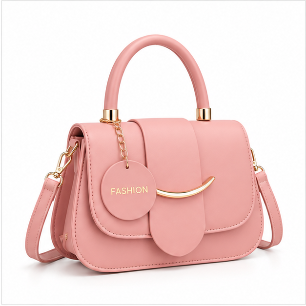 Elegant Pink Structured Top Handle Handbag-1