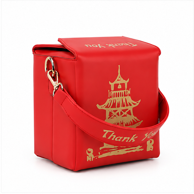 Red Pagoda Print Shoulder Crossbody Bag-1