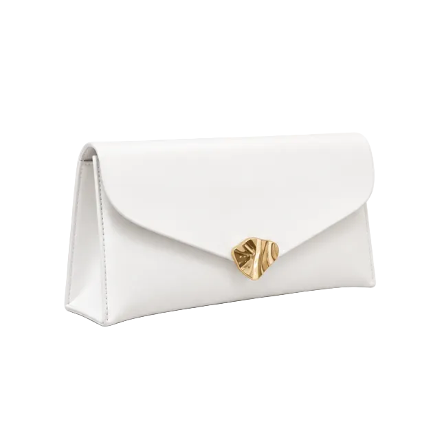 Elegant White Envelope Clutch Evening Bag-1