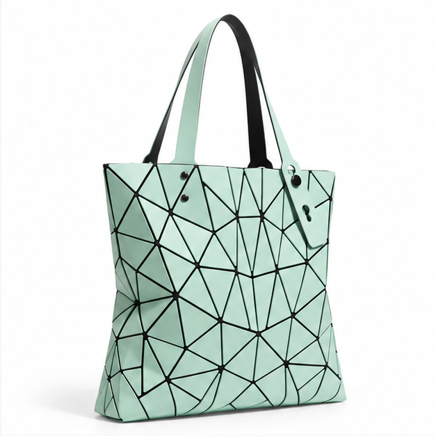 Geometric Mint Faceted Everyday Tote Bag-1