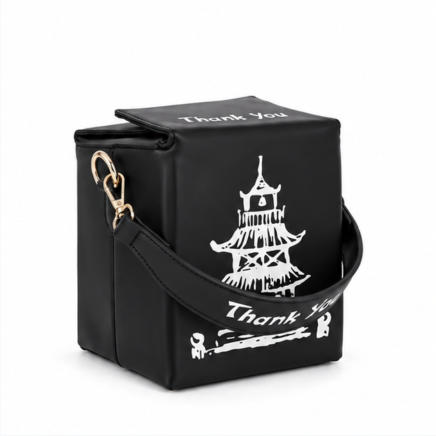 Black White Pagoda Print Shoulder Bag-1