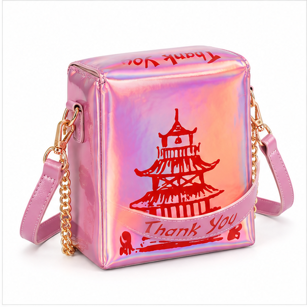 Holographic Pink Thank You Crossbody Bag-1