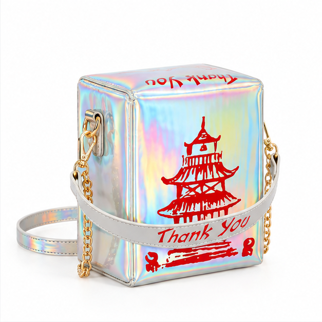 Holographic Pagoda Print Crossbody Shoulder Bag-1