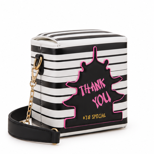Striped Graphic Box Crossbody Shoulder Bag-1