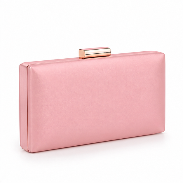 Elegant Pink Rectangular Evening Clutch Bag-1