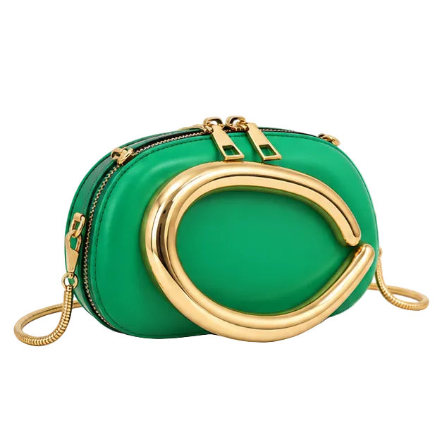 Emerald Gold Statement Evening Clutch Bag