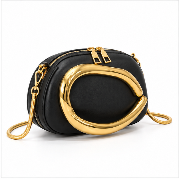 Black Gold Statement Mini Shoulder Bag-1