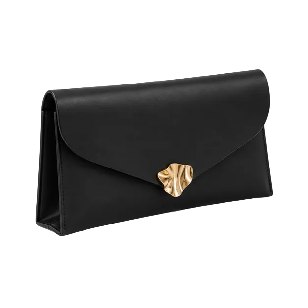 Elegant Black Envelope Clutch Bag Purse-1