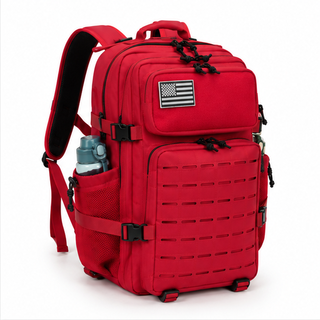 Red Tactical MOLLE Outdoor Travel Backpack-1