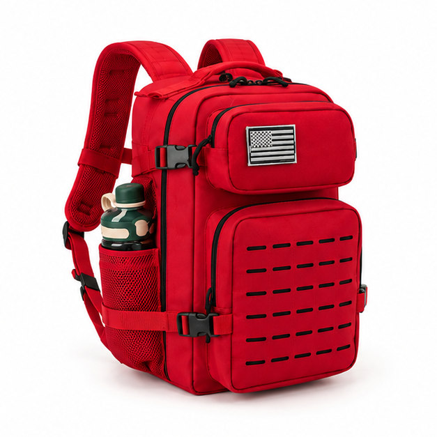 Red Tactical Multi-Compartment Outdoor Backpack-1