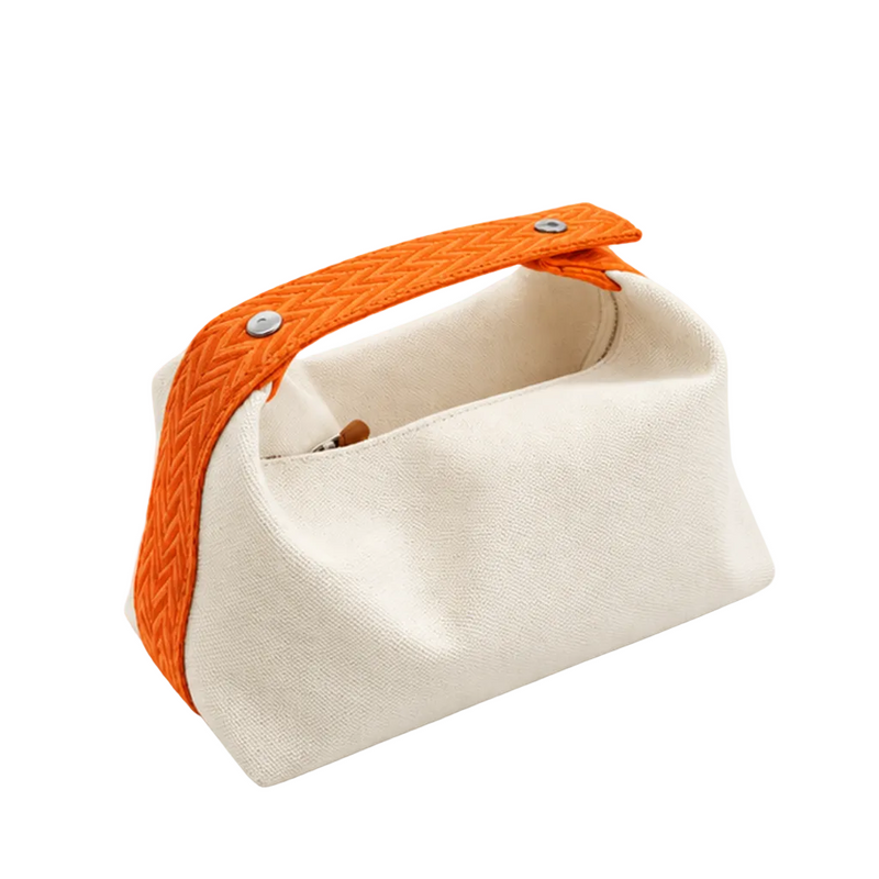 Orange Strap Casual Canvas Handbag Tote-1