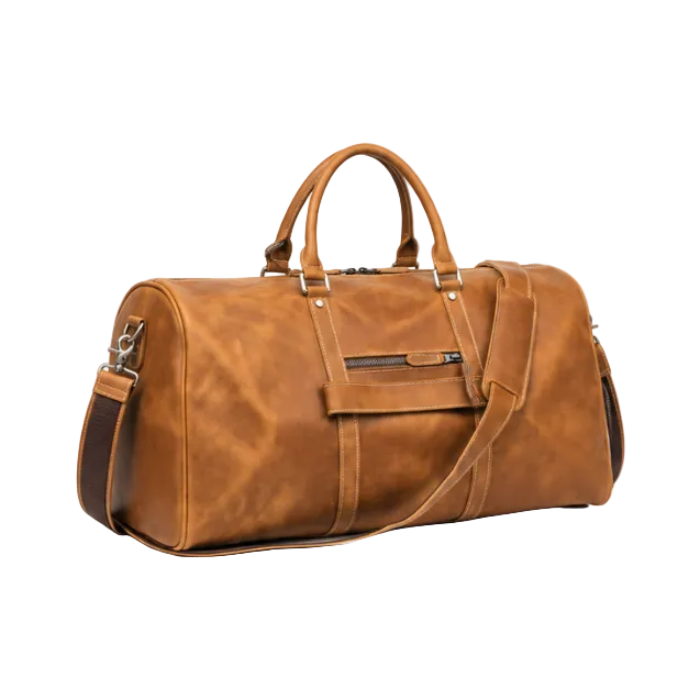 Vintage Leather Travel Duffel Weekend Bag-1