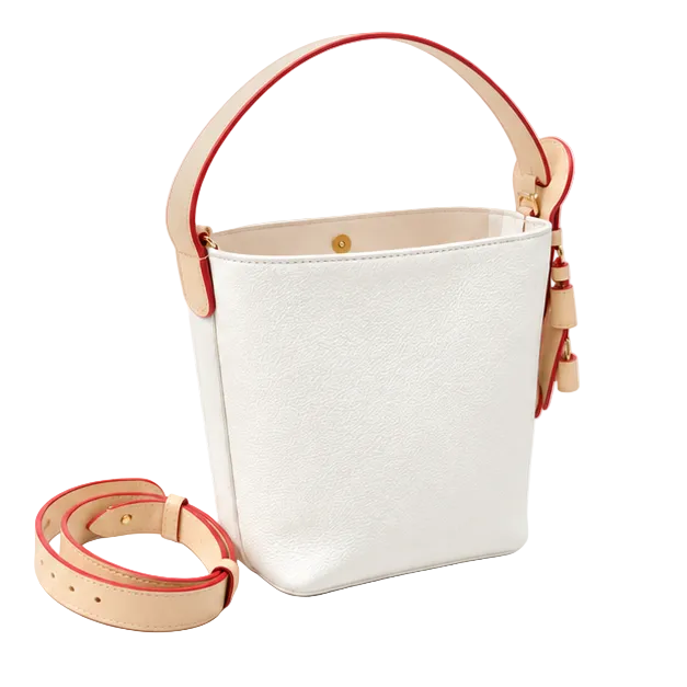 Elegant White Bucket Handbag Purse