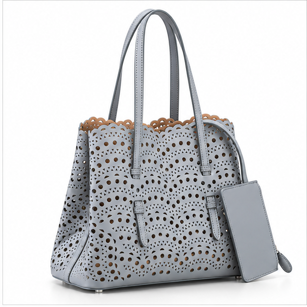 Elegant Laser Cut Structured Tote Handbag-1