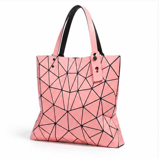 Geometric Mosaic Pink Everyday Tote Bag-3