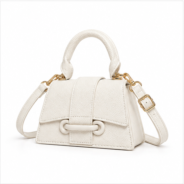 Elegant White Mini Crossbody Handbag Purse-3