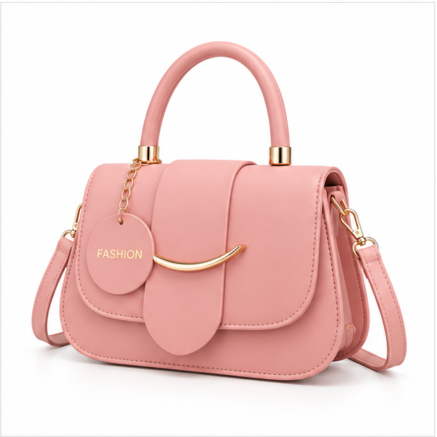 Elegant Pink Structured Top Handle Handbag-3